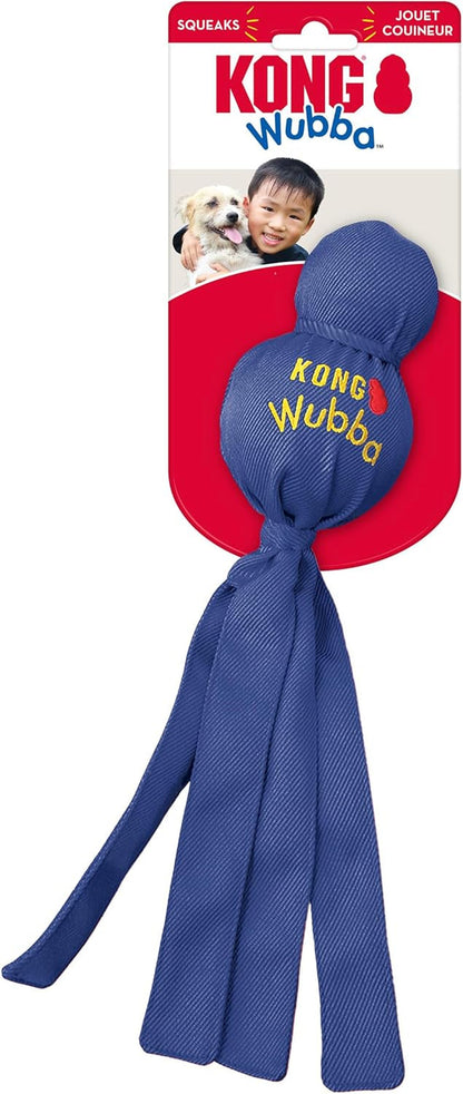 KONG Wubba Dog Toy 2 Pack – Durable Interactive Tug & Toss Toy with Reinforced Nylon, Floppy Tails for Fetch, Shake & Squeaky Play (Large, 2 Pack)2