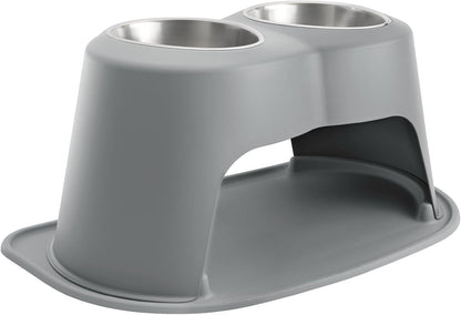 Weathertech Double High Pet Feeding System - Elevated Dog/Cat Bowls - 8 Inch High Dark Grey (DHC3208DGDG)18