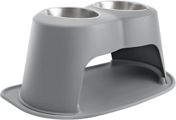 Weathertech Double High Pet Feeding System - Elevated Dog/Cat Bowls - 8 Inch High Dark Grey (DHC3208DGDG)18
