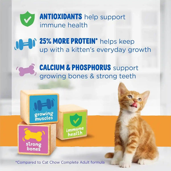 Purina Kitten Chow Year One Essentials with Real Chicken High-Protein Complete and Balanced Dry Kitten Food with Essential Nutrients - 14 Lb. Bag10