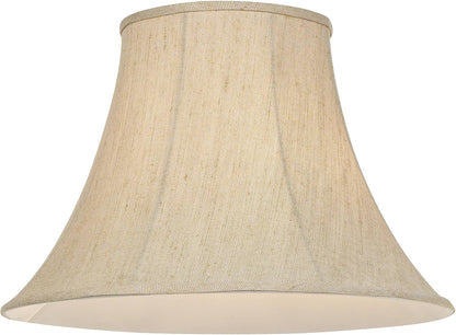 Extra Large Beige Linen Set of 2 Bell Lamp Shades 9X19X12.5 (Spider) | 9" Top X 19" Bottom X 12.5" High X 13.5" Slant Replacement for Table + Floor Lamps Shade Pre-Assembled Harp + Finial3