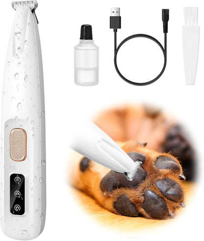 Palksky Dog Paw Trimmer, Upgraded 18Mm-Blade Electric Dog Clippers for Groomming-With Led Display, Waterproof Pet Micro Precisiion Trimmer, Rechargeable Hair Shaver for Paws, Ears, Face, Rump-And Eyes1