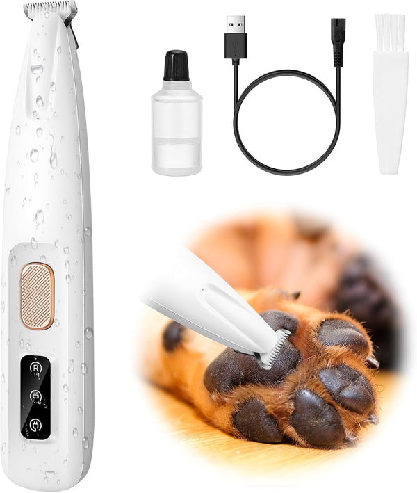 Palksky Dog Paw Trimmer, Upgraded 18Mm-Blade Electric Dog Clippers for Groomming-With Led Display, Waterproof Pet Micro Precisiion Trimmer, Rechargeable Hair Shaver for Paws, Ears, Face, Rump-And Eyes1