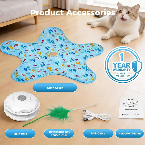 Duckart Interactive Cat Toy - Hide and Seek Automatic Cat Toy with Birdcall, Rechargeable & 3 Speeds, Auto Sleep/Wake Mode Kitten Toys, Safe ABS Material Cat Toys for Bored Indoor Adult Cats7