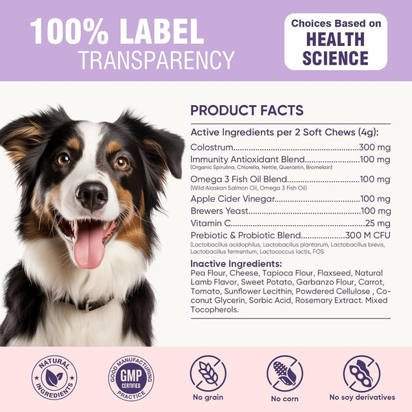 Dog Allergy Chews 200Ct - Dog Allergy and Itching Skin Relief anti Itch Aller Immune Bites for Dogs Licking Paws Treatment Relief Itchy Chew Probiotics Vitamins for Skin and Coat Allergies - Lamb | Probiotics & Vitamins Bites for Dogs Licking Paws.Anti-Itch Treatments to Soothe Allergies & Support Healthy Coat Health8