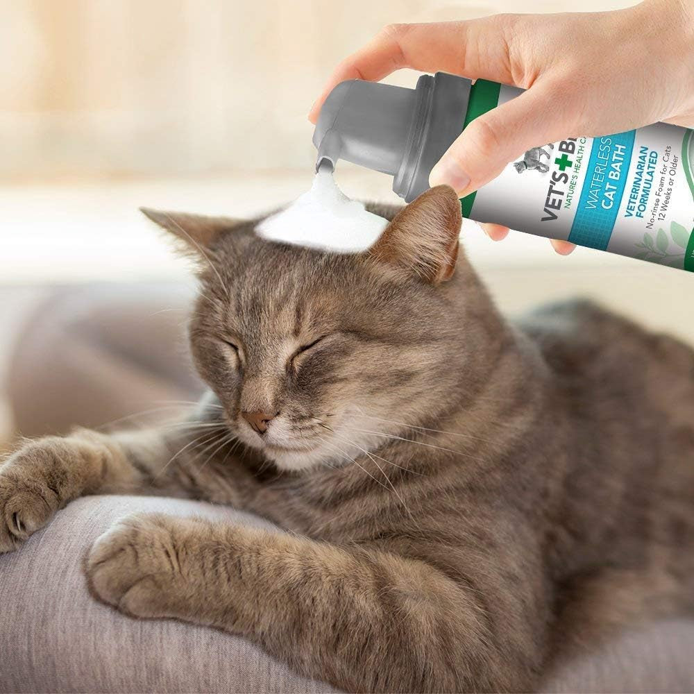 vets-best-waterless-cat-bath-dry-shampoo-no-rinse-formula-4-oz-no-rinse-dry-shampoo-veterinarian-formulated-refreshes-coat-controls-odor-gentle-grooming-for-cats-kittens