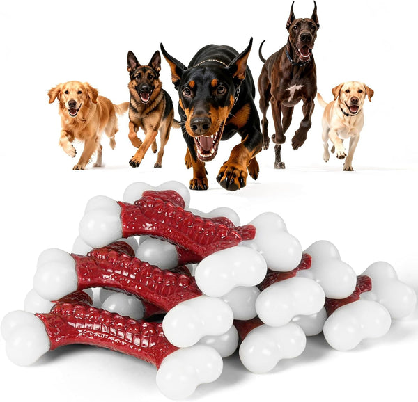 Kseroo Tough Dog Chew Toys for Aggressive Chewers 20-90Lbs, Beef Flavored | Beef Flavored Rock-Hard Nylon Bone, Discourages Destructive Chewing, Teeth Cleaning Textured, for Medium & Large Breeds14