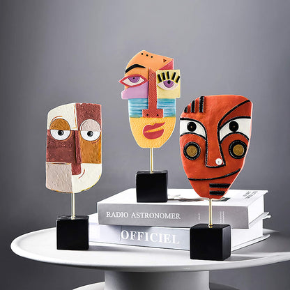 Wink - Handcrafted Statues Resin Abstract Sculpture for Home Decor Modern,African Art Tribal Figurines Decorations Items Accents Influencer Picks for Bookshelf,Tv Stand,Living Room,Nightstand2