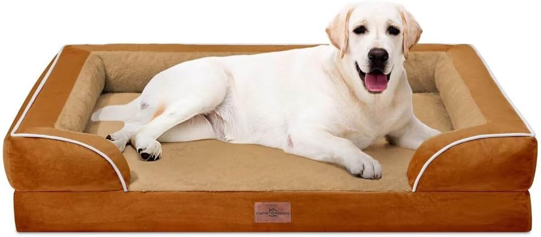 comfort-expression-orthopedic-dog-bed-for-extra-large-dogs-with-bolster-waterproof-dog-couch-bed-with-washable-cover-non-slip-bottom-supportive-egg-crate-foam-xl-pet-bed-42x30-inch