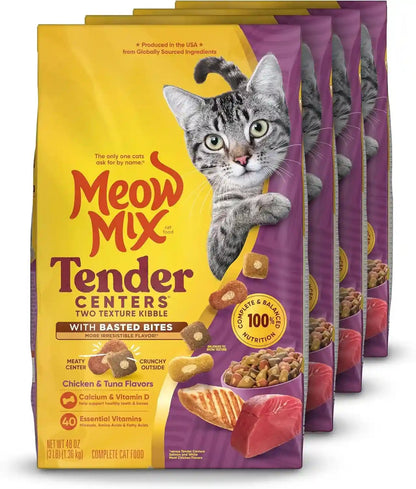 Meow Mix Tender Centers, Salmon & White Meat Chicken Flavors, Dry Cat Food, 20 Lb. Bag | Dry Cat Food with Two Texture Kibble, Meaty Center Surrounded by a Crunchy Outer Layer, Complete and Balanced Nutrition14