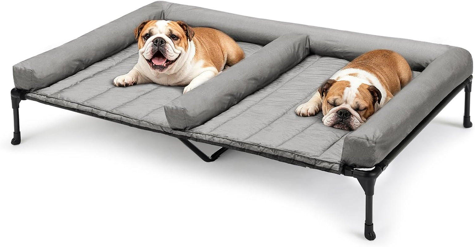 veehoo-elevated-dog-bed-for-2-dogs-cooling-raised-dog-bed-with-bolster-mat-outdoor-double-dog-bed-with-removable-waterproof-cushion-breathable-mesh-non-slip-feet-for-outdoor-indoor-49-brown