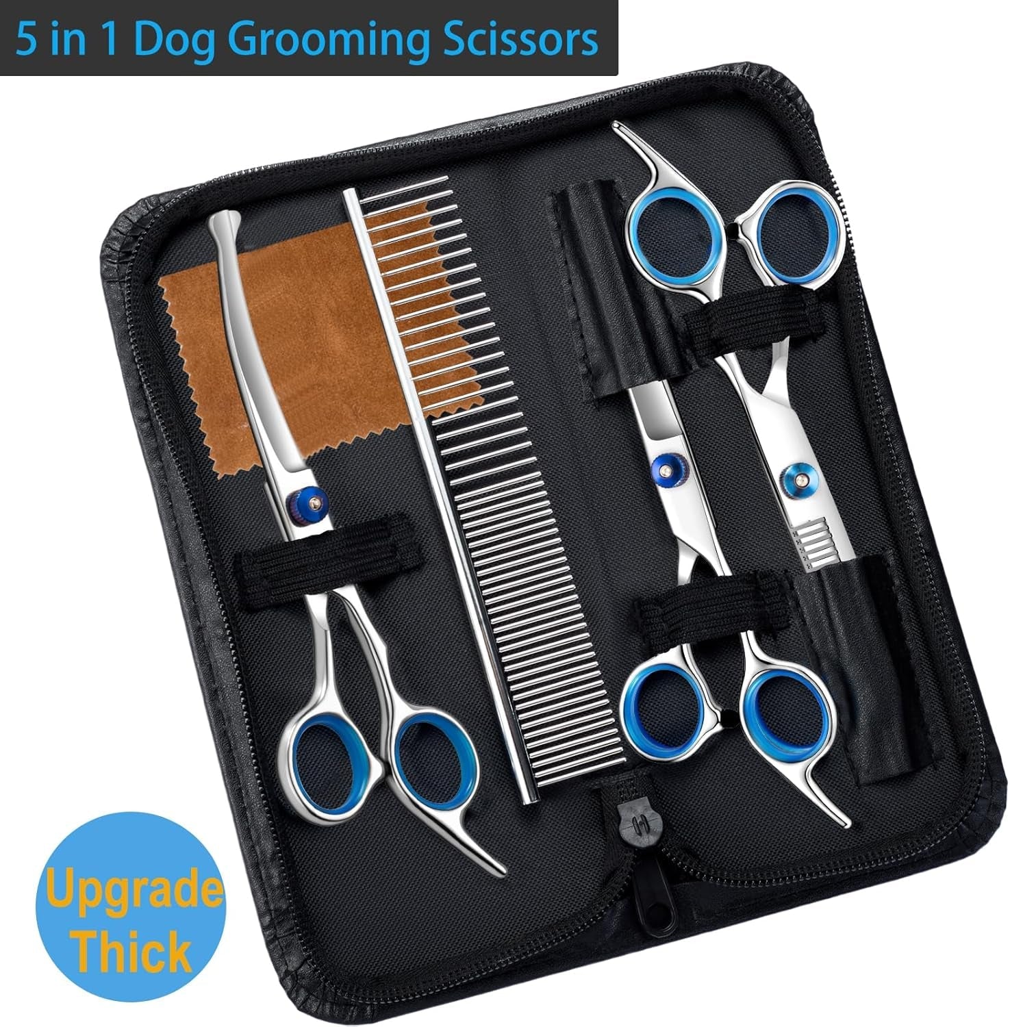 5-in-1-upgraded-thicken-dog-grooming-scissors-professional-dog-scissors-for-grooming-with-safety-round-tips-lengnoyp-stainless-steel-thinning-shears-pet-cat-shears-for-grooming-kit