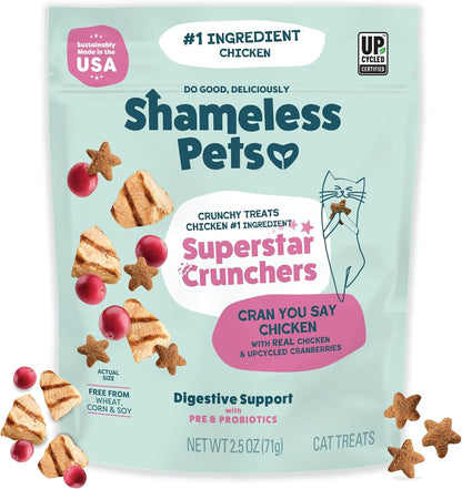 Shameless Pets Crunchy Cat Snacks & Treats – Healthy Cat Treats for Indoor Cats & Kittens with Catnip, Real Chicken & Digestive Support, Catnip N Chill (2.5 Oz)26
