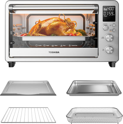 Cheffry Air Fryer Toaster Oven Combo, 26.4-Quart, Stainless Steel | Bake, Broil, Pizza & Dehydrate, with Toast1