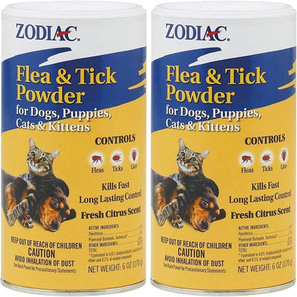 Zodiac Flea & Tick Powder for Dogs, Puppies, Cats & Kittens Beige Small | Flea Powder for Dogs and Cats 12 Weeks or Older; Apply Weekly for Continued Flea Killer and Tick Control4