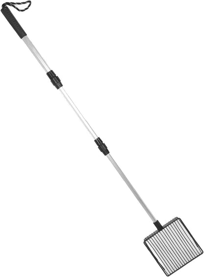Qiilu Metal Poop Scoop Extendable Cat Litter Scoop Lightweight Versatile Fine Screen Long Handle Pooper Scooper Cat Poop Sifter Pet Supplies Cats Litter & Housebreaking Scoops (Model B 3 Section8