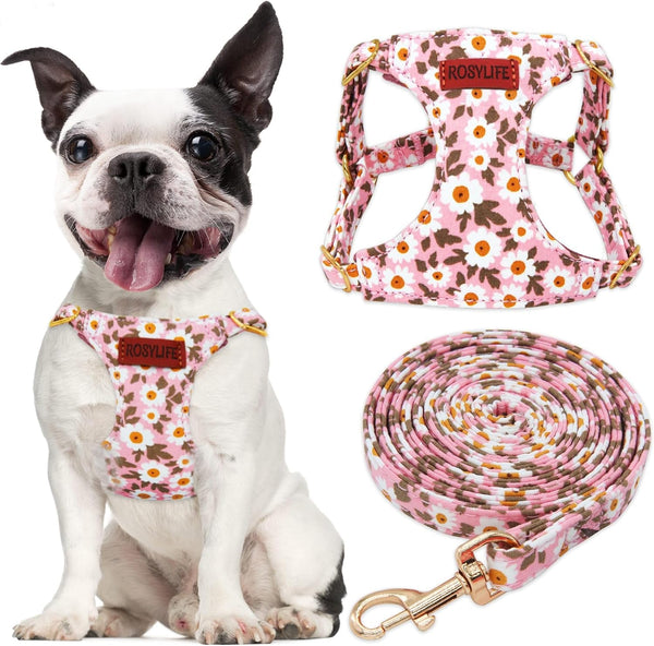 No Pull Dog Harness & Leash Set, Adjustable Xx-Small, Pink Daisy, Fashionable, Cute, Stylish, Escape Proof, Includes Leash14