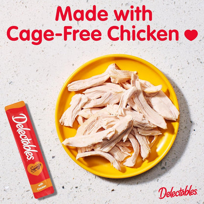 Delectables Squeeze up Creamy Squeezable Puree, Lickable Wet Cat Treats, Grain Free, No Added Fillers, No By-Products, No Added Preservatives, 0.5 Ounces Tube Chicken Flavor, 32 Tubes Total2
