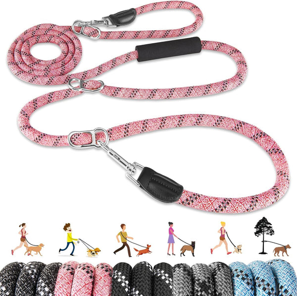 Lukovee Hands Free Dog Leash, 10FT Adjustable Training Lead 1/2 Inch Nylon Heavy Duty Lead No Pull for Large Medium Dogs, Tangle Free Reflective Waist-Leash for Walking Running, Black10