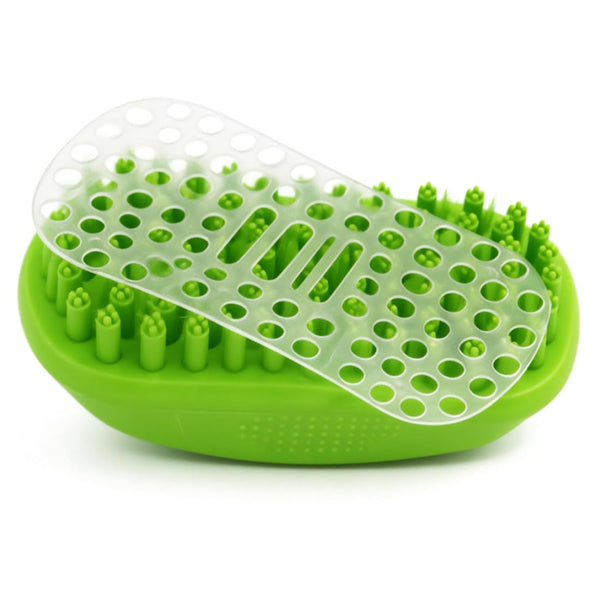 Rubber Curry Brush for Short Haired Dogs, Gentle Curry Comb | Dog Brush with Removable Screen, Use Wet as Bath Scrubber or Dry for Grooming Loose Hair7
