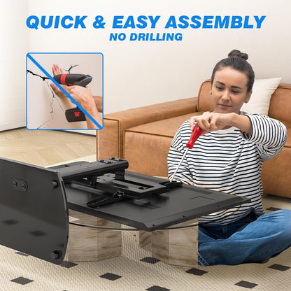 Universal Swivel TV Stand for 27-50 55 60 Inch Tvs | Height Adjustable Tabletop TV Stand Holds up to 88 Lbs, Pedestal TV Stand with Tempered Glass Base, Replacement TV Mount8