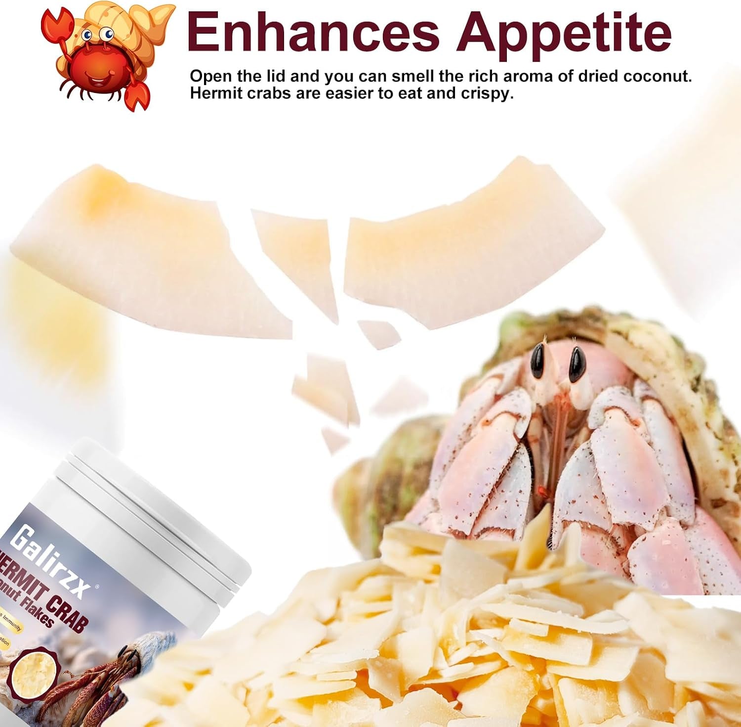 hermit-crab-food-baked-coconut-treat-natural-dried-coconut-flakes-for-hermit-crabs-healthy-additive-free-easily-digestible-crispy-snack-60g