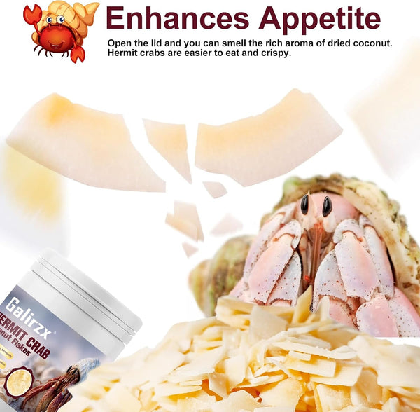 Hermit Crab Food – Baked Coconut Treat, Natural Dried Coconut Flakes for Hermit Crabs, Healthy, Additive-Free, Easily Digestible, Crispy Snack | 60G5