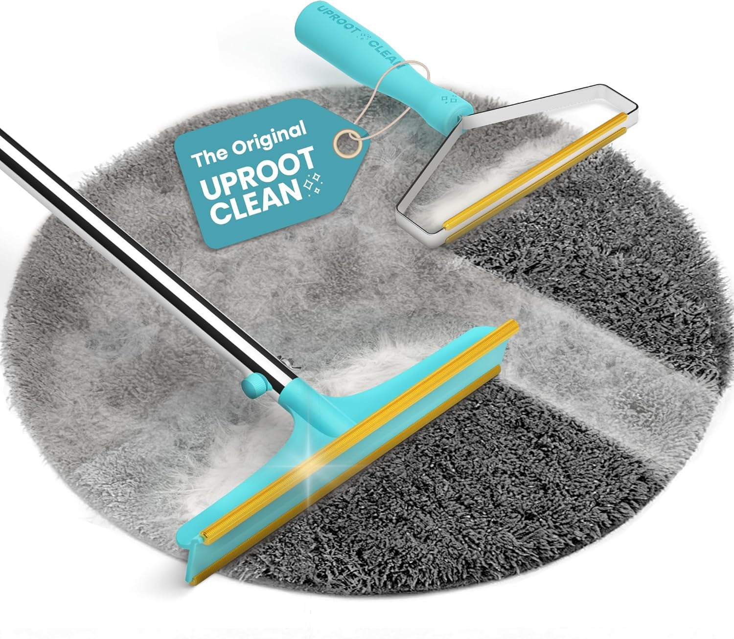 uproot-clean-pro-bundle-pet-hair-removal-tool-carpet-rake-w-t-60-handle-reusable-pet-hair-removal-set-scrape-easy-the-cat-dog-fur-from-carpets-rugs-cat-bed-car-trunk-more-patented-design