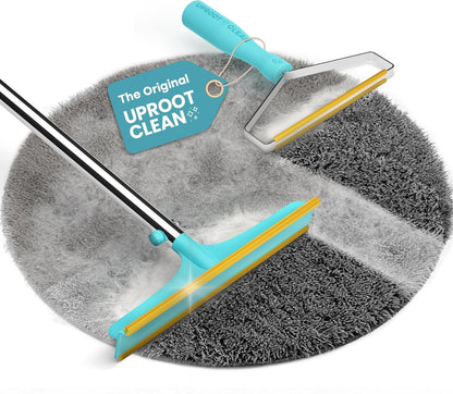 Uproot Clean Pro Bundle: Pet Hair Removal Tool & Carpet Rake W/T 60" Handle | Reusable Pet Hair Removal Set: Scrape Easy the Cat & Dog Fur from Carpets, Rugs, Cat Bed, Car Trunk & More. Patented Design1