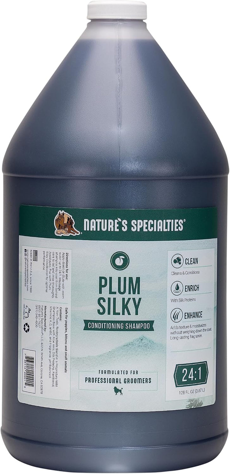 natures-specialties-plum-silky-ultra-concentrated-dog-shampoo-conditioner-makes-up-to-3-gallons-natural-choice-for-professional-pet-groomers-silk-proteins-made-in-usa-16oz