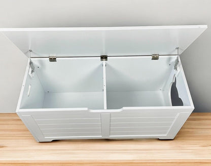 White Cat House with Hideaway Litter Box, Dog Proof Litter Boxes, Cabinet for Large Cats, Hidden Litter Box Cover, Cat Washroom, Enclosure Furniture.5