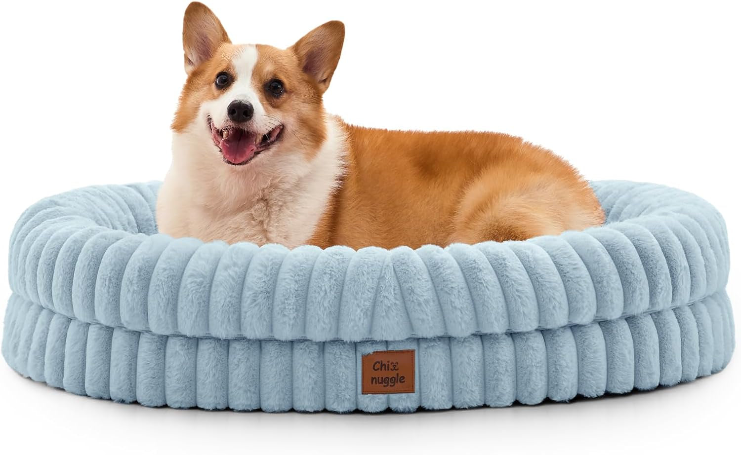chixnuggle-orthopedic-dog-bed-washable-cover-faux-fur-bolster-pet-couch-waterproof-egg-crate-foam-non-slip-bottom-for-small-medium-dogs-dark-grey-30-24-7-dog-sofa-puppy-bed