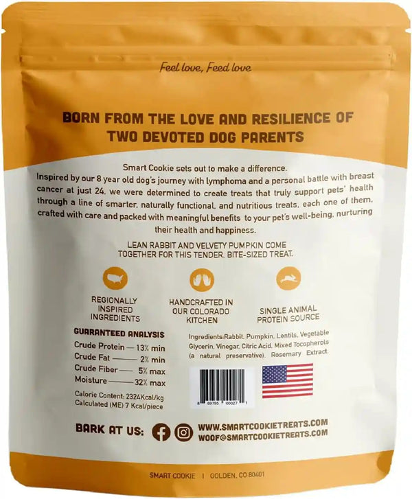 Smart Cookie Healthy Soft Dog Treats - Rabbit & Pumpkin - Grain Free Limited Ingredient Training Treats for Dogs with Sensitive Stomach & Allergies, Natural Novel Protein, Made in the USA (5Oz.)2