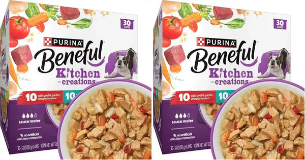 Purina Beneful Kitchen Creations with Beef, Chicken, or Lamb Wet Dog Food Variety Pack - (Pack of 30) 3 Oz. Cans13