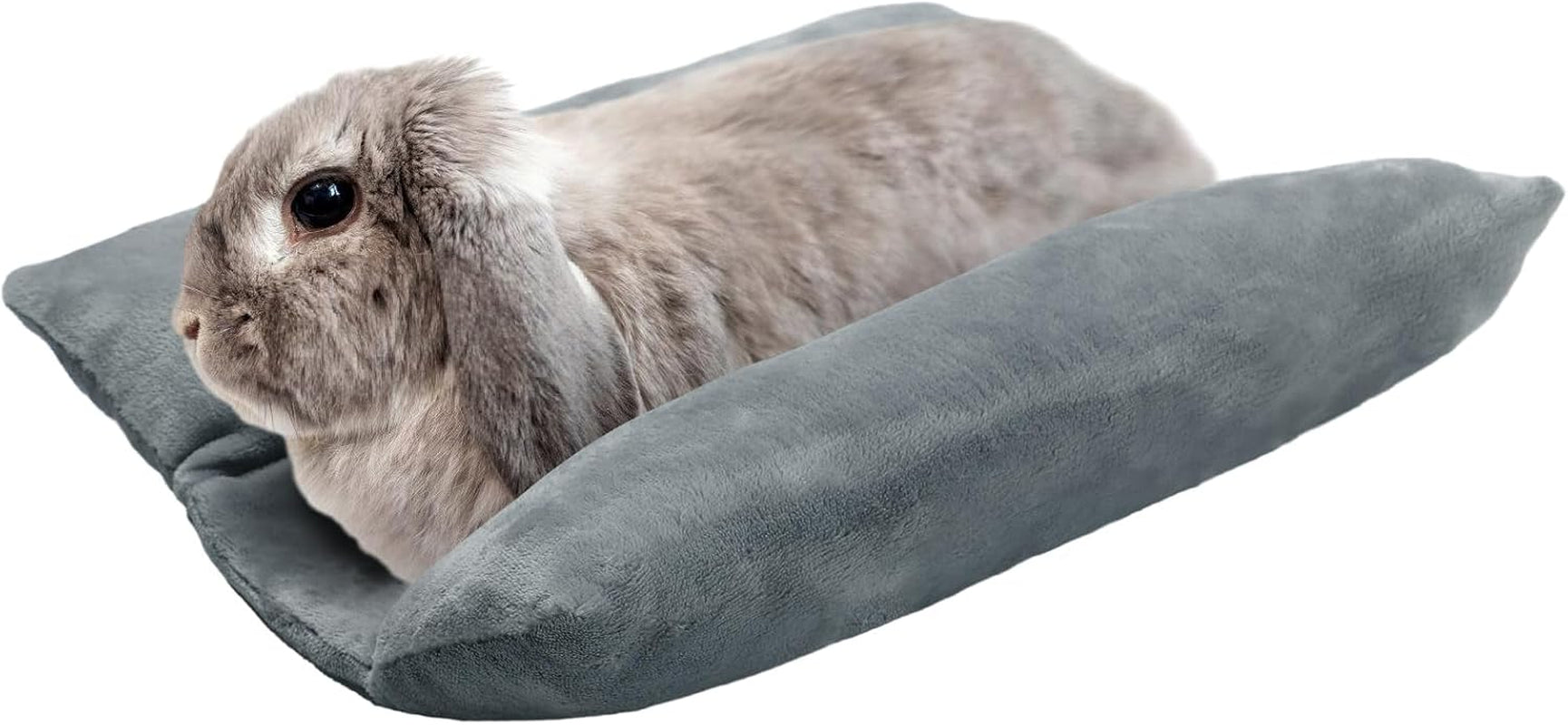 mewtogo-15-7-x-14-bunny-bed-for-rabbit-cage-thickened-soft-prevent-sore-hocks-plush-mat-with-cotton-lounger-pillows-small-animal-flop-mat-for-hutch-sleeping-indoor-gray-star