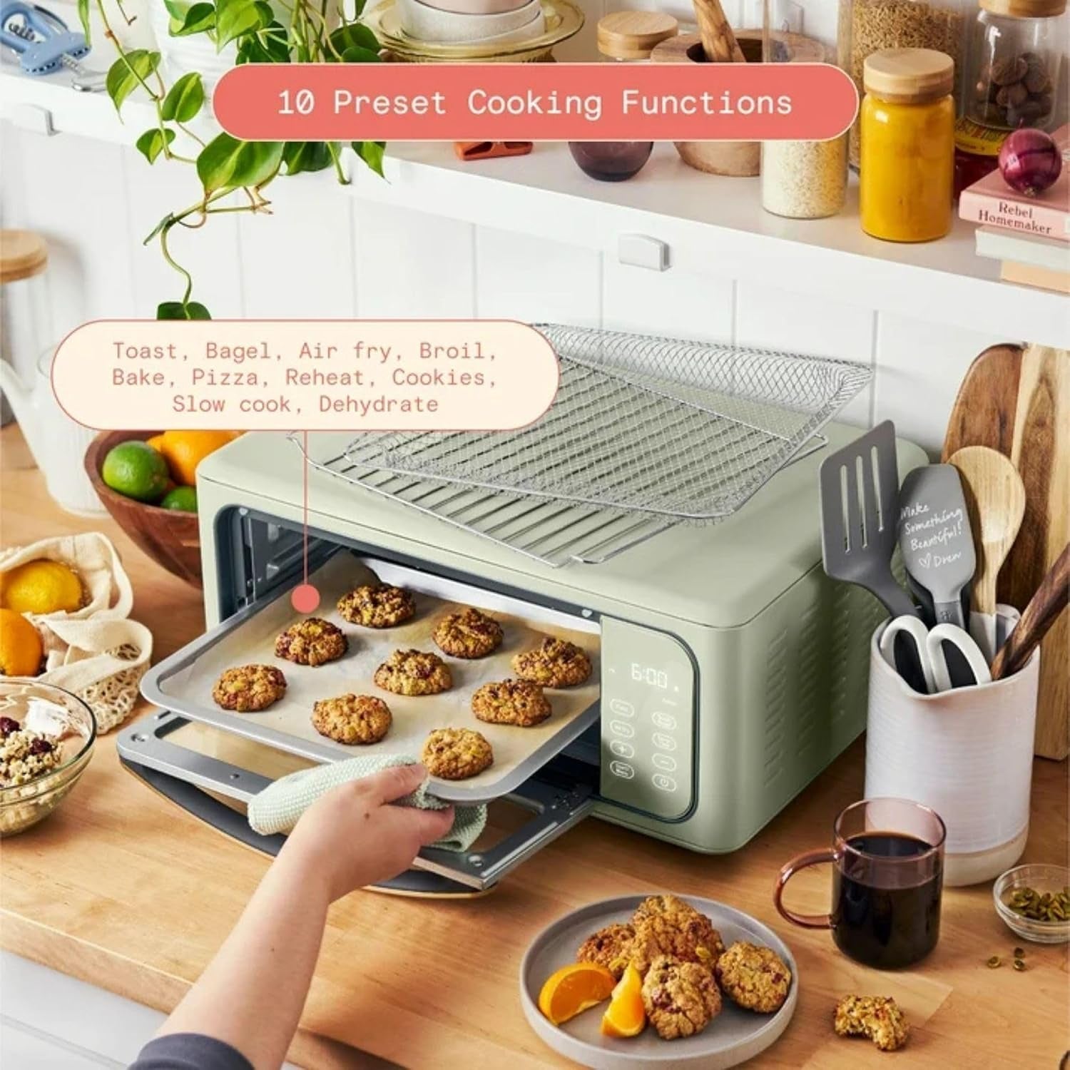 air-fryer-toaster-oven-combo-9-slice-large-capacity-infrared-countertop-oven-1800w-for-air-fry-bake-toast-stylish-modern-kitchen-design-sage-green