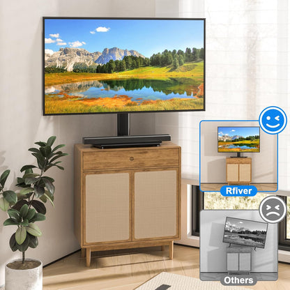 Universal Swivel TV Stand for 27-50 55 60 Inch Tvs | Height Adjustable Tabletop TV Stand Holds up to 88 Lbs, Pedestal TV Stand with Tempered Glass Base, Replacement TV Mount9