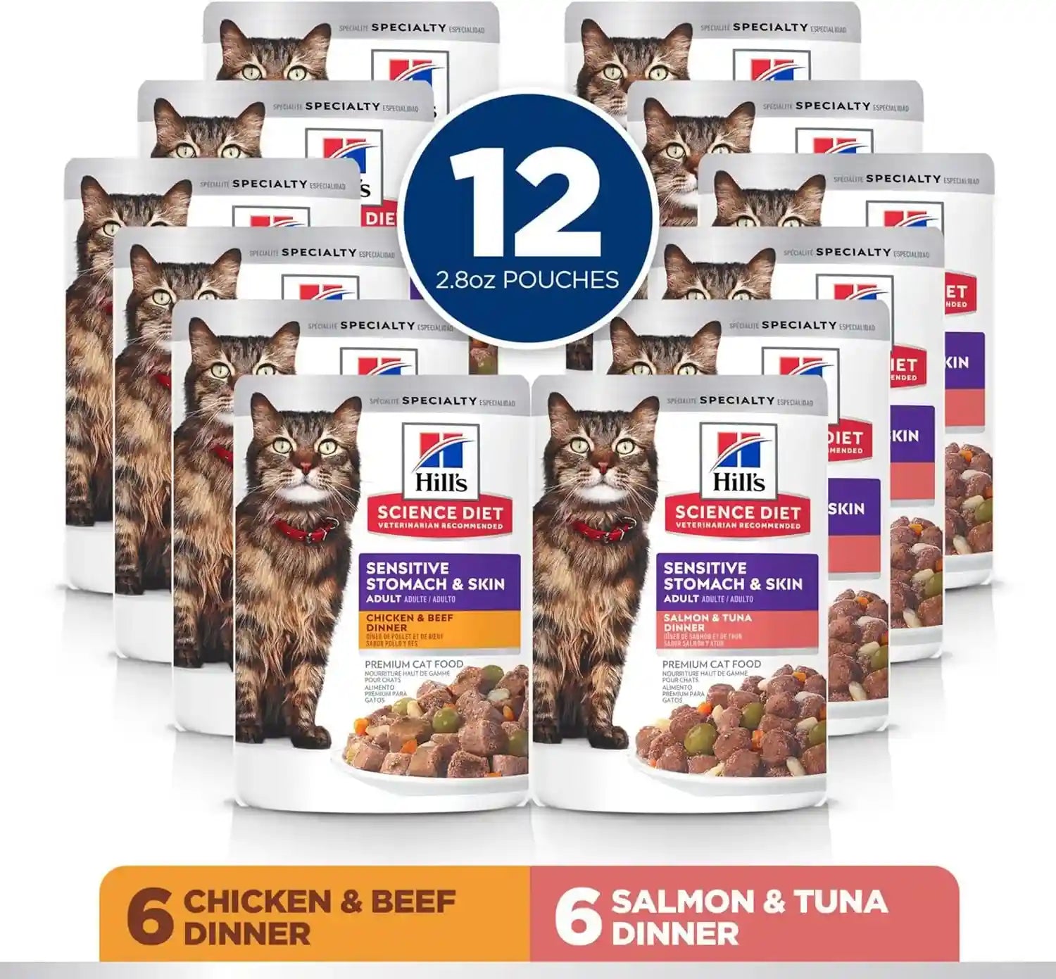 hills-science-diet-sensitive-stomach-skin-wet-cat-food-variety-pack-1-veterinarian-recommended-adult-formula-chicken-beef-salmon-tuna-2-8-oz-pouches-12-pack
