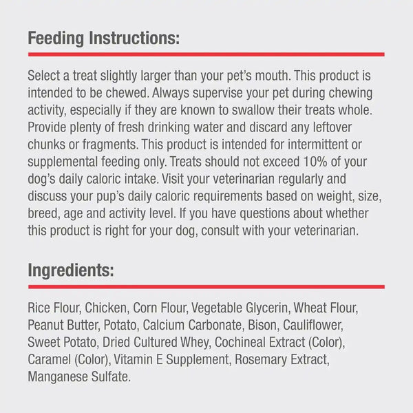 Dreambone Puffy Rolls Chews for Dogs, 8 Count, Treat Your Dog to Easy-To-Digest Rawhide-Free Chews Made with Real Peanut Butter and Bison3