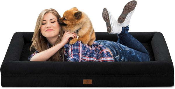 XL Orthopedic Waterprood Dog Bed for Extra Large Size Dogs | 360 Degree Bolster Support, Egg Crate Foam, Waterproof Liner, Non-Slip Bottom, Machine Washable Cover, 45 X 35 Inch16