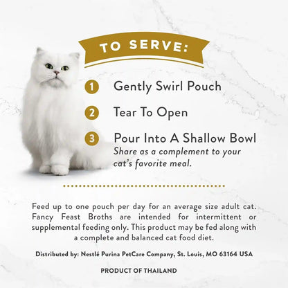 Purina Fancy Feast Broths, Classic Seafood Wet Cat Food, 1.4 Oz, 12-Pack7