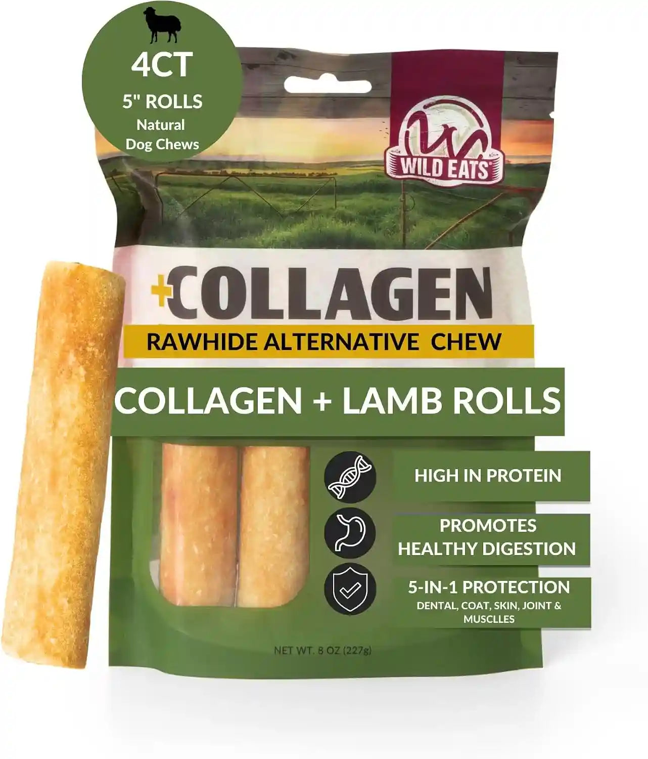 wild-eats-real-duck-collagen-bully-sticks-for-dogs-25-pack-rawhide-free-no-hide-chew-treat-made-without-grain-5-inch-size-high-protein-satisfies-natural-gnawing-urges-suits-all-breeds