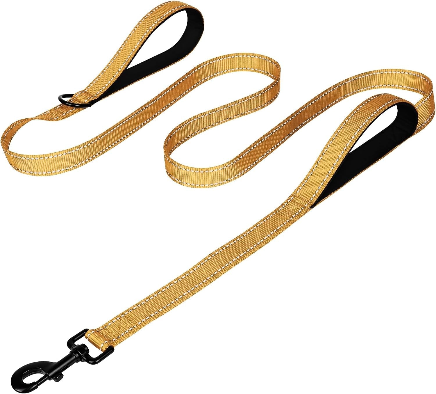 joytale-reflective-dog-leash-for-medium-large-dogs-6-ft-x-1-black-heavy-duty-nylon-webbing-padded-handle-for-comfort-visible-at-night-for-walking-training
