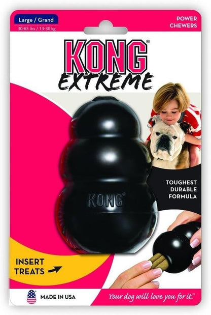 Kong Extreme Dog Toy 2-Pack, Large - Tough Chew Toys for Aggressive Chewers - Black Durable Rubber5