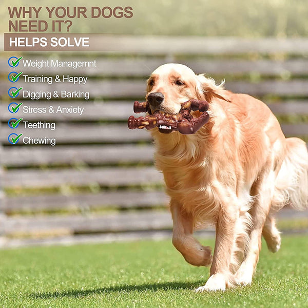 PETSTA Indestructible Dog Toys for Aggressive Chewers, Extreme Tough Toys for Large Dogs, Real Beef Flavored, Dog Bone for Medium/Large Dogs Breed, Gifts for Dogs6