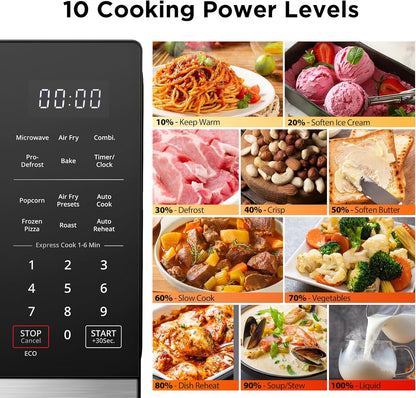 BLACK+DECKER 5-In-1 Microwave Oven Air Fryer Combo, 0.9 Cu.Ft, 900W | Countertop Microwave, Convection Bake & Roast, Child Lock, 10 Power Levels, for Small Kitchens & Rvs4