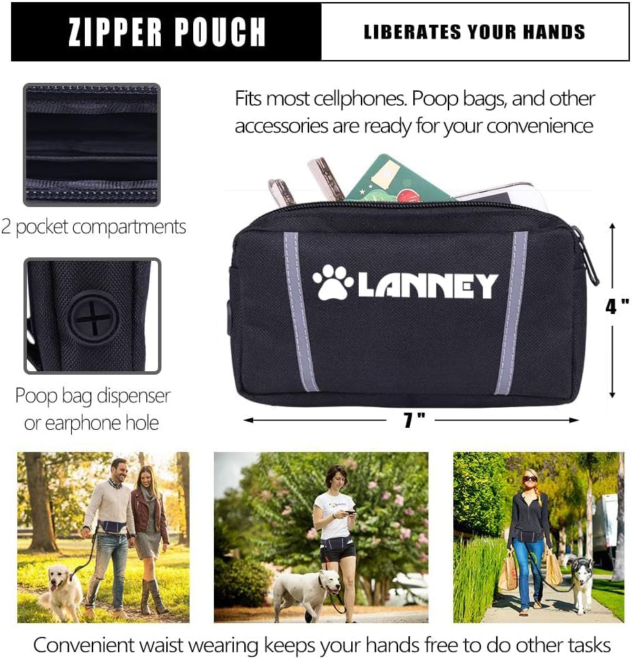 hands-free-dog-leash-waist-running-leash-with-zipper-walking-pouch-for-medium-large-dogs-dual-handle-and-retractable-bungee-for-training-jogging-hiking