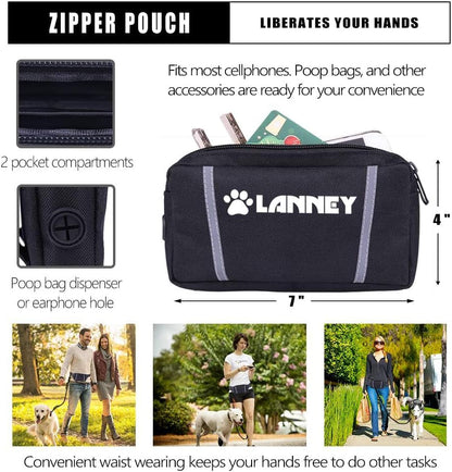 Hands Free Dog Leash, Waist Running Leash with Zipper, Walking Pouch for Medium Large Dogs, Dual Handle and Retractable Bungee for Training Jogging Hiking6