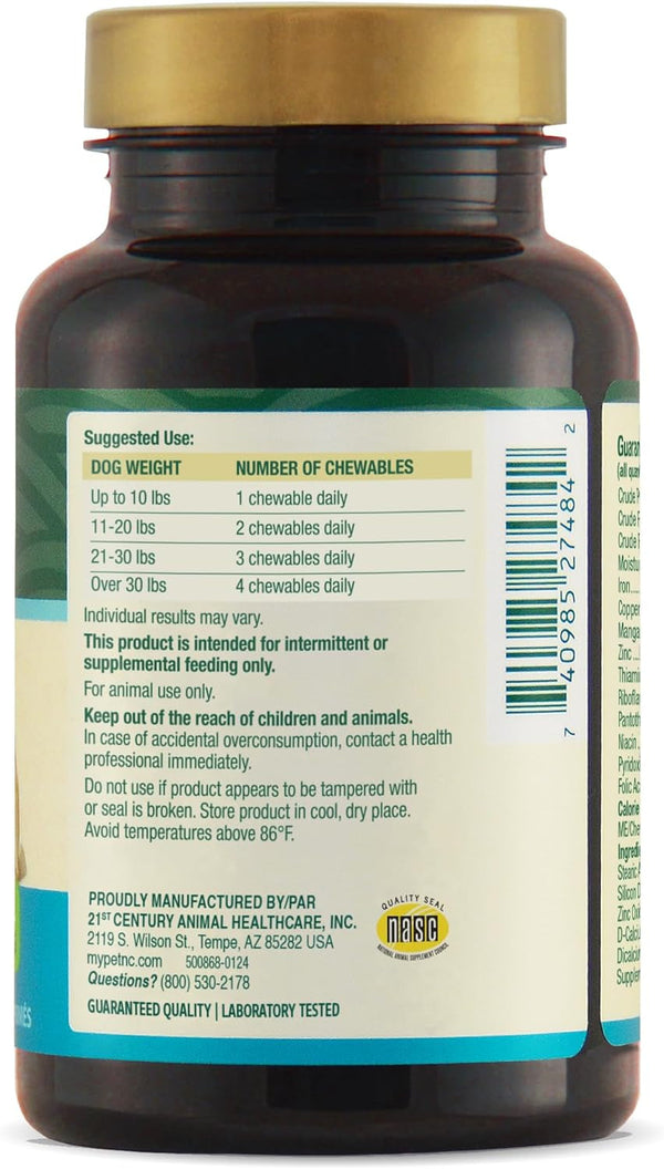 Petnc Natural Care Brewers Yeast Dog Skin and Coat Supplement (250 Chewables), with B Vitamins, Antioxidants & Minerals, Promotes Healthy Skin & Glossy Coat, for Dogs 10 Lbs & over | Brewers Yeast with B Vitamins, Glossy Coat, Dogs, Tasty Chewable Tablets for Dogs 10 Lbs & Over7