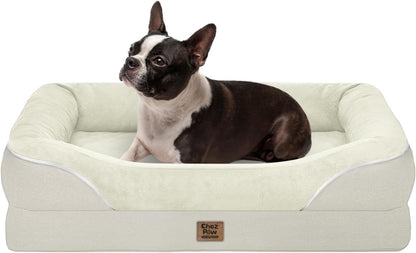 Chez Paw Waterproof Orthopedic XL Dog Bed for Large and Extra Large Dogs | Egg Crate Foam, 4-Sided Bolster Support, Waterproof Liner, Non-Slip Bottom, Machine Washable Cover, 42 X 30 Inch24